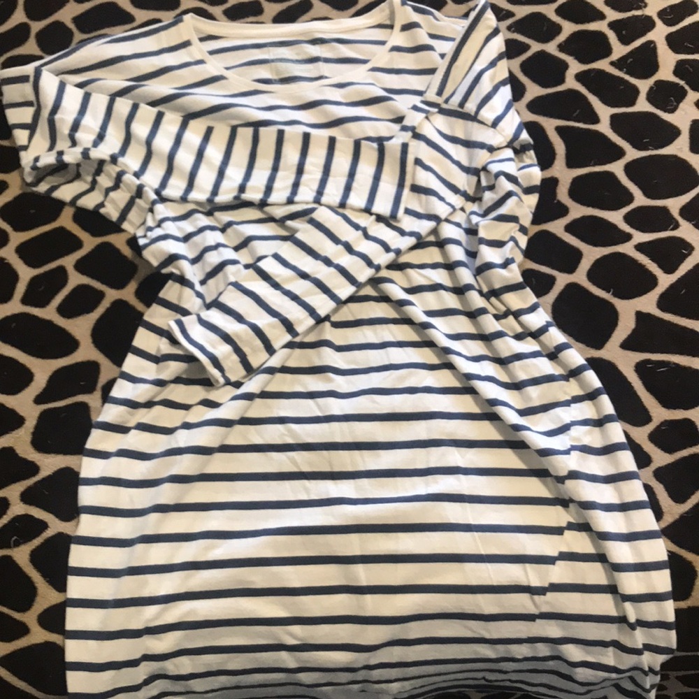 Kowtow Building Block Boatneck Dress in blue white stripe small - Picture 3 of 3